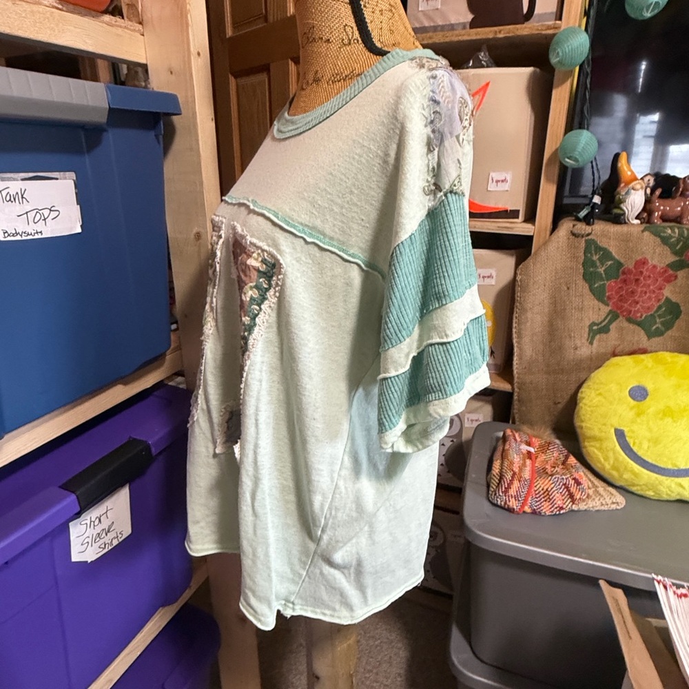 Pol Mint And Blue Patchwork Tee - image 8